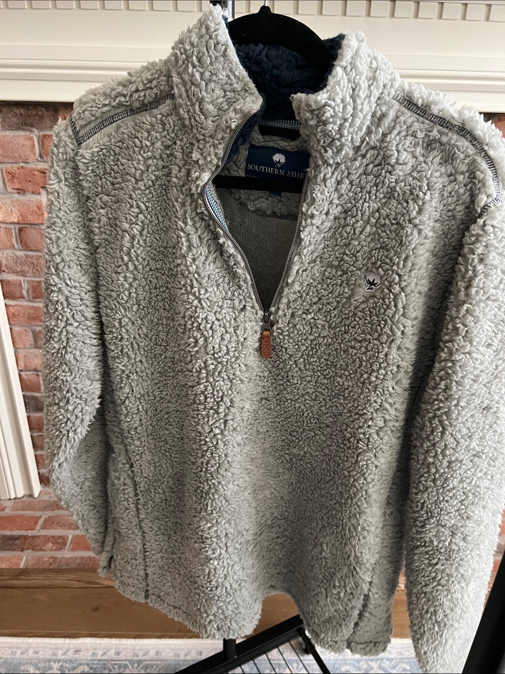 The Southern Shirt Company Light Gray Women's Sherpa Quarter-Zip Pullover